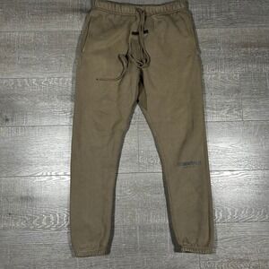 Fear of God Essentials Sweatpants Taupe Brown Logo Joggers Mens Size S